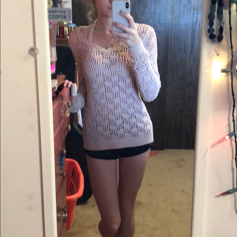 Knit blush pink sweater